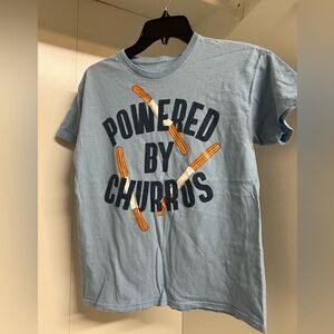 Blue “Powdered by Churros” Graphic T-Shirt
